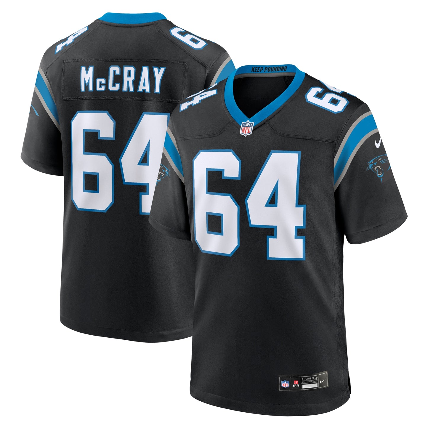 Justin McCray Carolina Panthers Nike Team Game Jersey - Black
